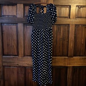 Navy and White Polka Dot Jumpsuit